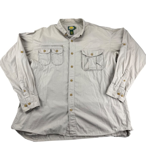 Cabelas Other - Cabelas Outdoor Gear Mens XL Khaki Cotton Fishing Hiking Utility Shirt Vent Back